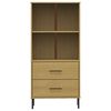 vidaXL Libreria 2 Cassetti Marrone 60x35x128,5 cm Legno Massello OSLO
