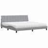 vidaXL Letto con Materasso Hanko Grigio Chiaro 200x200 cm in Tessuto