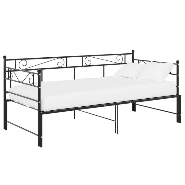 vidaXL Telaio Divano Letto Estraibile Nero in Metallo 90x200 cm