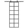 vidaXL Porta Scorrevole con Ferramenta 76x205cm Vetro ESG Alluminio