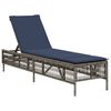 vidaXL Lettino prendisole con Cuscino in Polyrattan Grigio