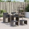 vidaXL Set da Pranzo da Giardino 5 pz con Cuscini in Polyrattan Grigio