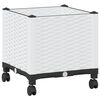 vidaXL Vaso da Giardino con Ruote Bianco 40 x 40 x 44 cm PP