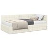vidaXL Struttura Letto Angolare con Materasso 2 pcs Crema Velluto