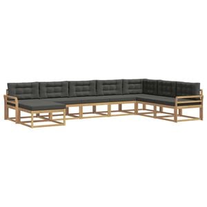 vidaXL Set di divani da esterno 8 pz Bianco e Antracite