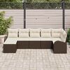 vidaXL Set Divano da Giardino 7 pcs Marrone Poly Rattan