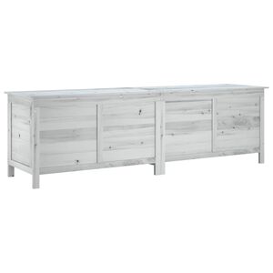 vidaXL Contenitore da Giardino Bianco 198,5x50x56,5 cm Massello Abete