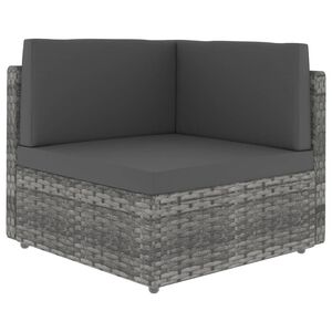 vidaXL Divano ad Angolo Modulare in Polyrattan Grigio
