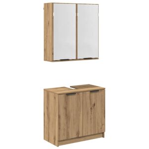 vidaXL Set di Armadi da Bagno Rovere artigianale Legno multistrato
