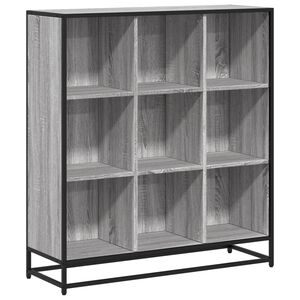 vidaXL Libreria Grigio Sonoma 97,5x33x107,5 cm Multistrato e Metallo