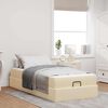 vidaXL Struttura letto con materasso con materasso 2 pcs Crema Tessuto