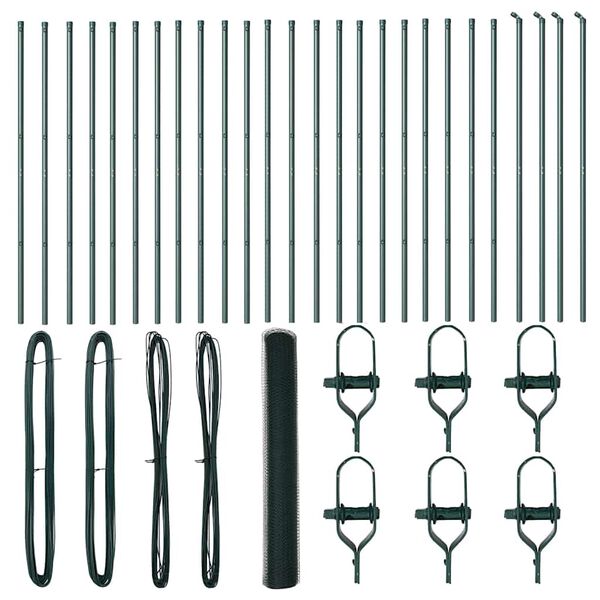 vidaXL Palo della recinzione Verde 50 x 1,4 m (rete 25 mm)