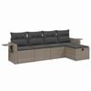 vidaXL Set Divano da Giardino 5 pz con Cuscini Grigio in Polyrattan