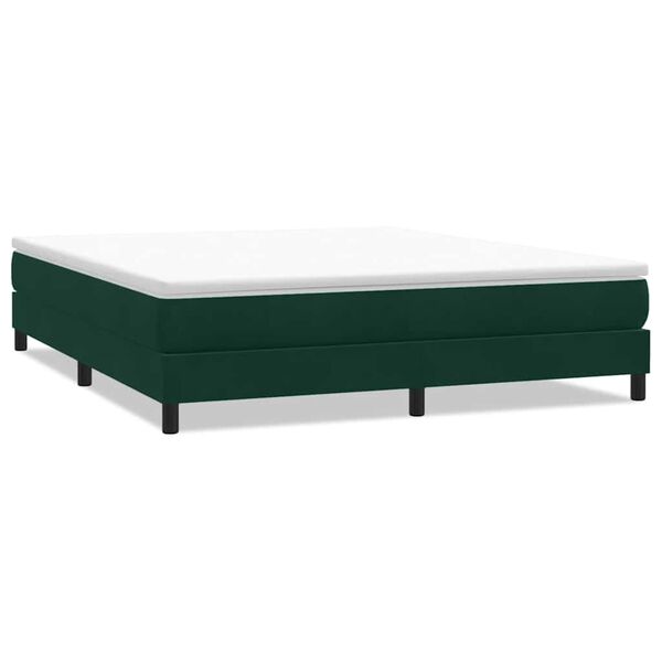 vidaXL Giroletto a Molle senza Materasso Verde Scuro 180x210cm Velluto