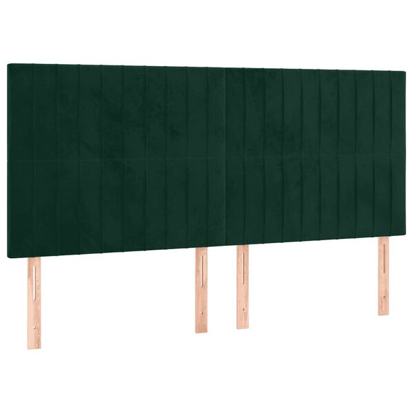 vidaXL Testiera Verde Scuro 180x5x118/128 cm Velluto