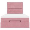 vidaXL Struttura Letto Pouf con Materassi Rosa 120x190 cm Velluto
