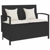 vidaXL Panca Portaoggetti da Giardino con Cuscino in Polyrattan Nero