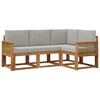 vidaXL Set di divani da esterno 4 pcs Naturale e Grigio Chiaro