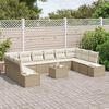 vidaXL Set Divano da Giardino con cuscino 11 pcs Beige e Crema