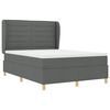 vidaXL Letto con molle e materasso Grigio Scuro 90x190 cm Tessuto