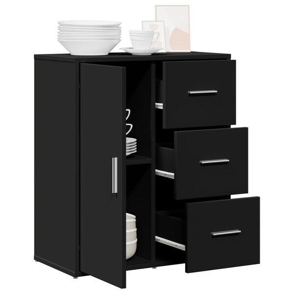 vidaXL Credenza Nero 60x31x70 cm in Legno Multistrato