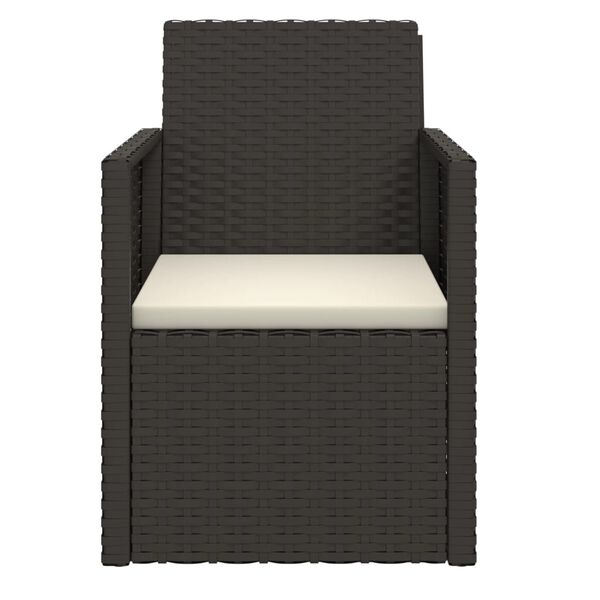 vidaXL Set Divani da Esterno 3 pz con Cuscini Nero in Polyrattan