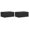 vidaXL Mobiletto da notte a muro 2 pz Nero 49 x 34,5 x 20 cm