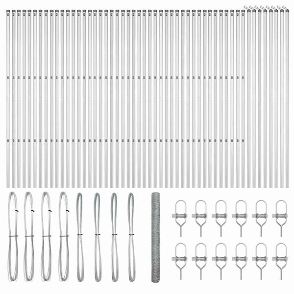 vidaXL Palo della recinzione Argento 100 x 1,5 m (rete da 50 mm)