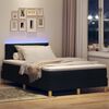 vidaXL Letto a Sorgente LED con materasso Nero 120 x 190 cm Tessuto