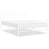 vidaXL Giroletto con Testiera e Pediera Metallo Bianco 140x200 cm