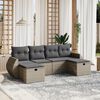 vidaXL Set Divano da Giardino 6 pz con Cuscini Grigio in Polyrattan