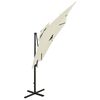 vidaXL Ombrellone a Sbalzo con Doppia Copertura 250x250 cm Sabbia