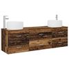 vidaXL Set di mobili per il bagno 3 pz Legno antico