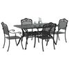 vidaXL Set da Pranzo per Giardino 5 pcs Nero Alluminio