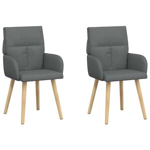 vidaXL Sedie da pranzo 2 pz Tessuto Grigio Scuro 60 x 56 x 96 cm