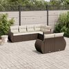 vidaXL Set Divani da Giardino 7 pz con Cuscini Marrone in Polyrattan