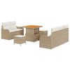 vidaXL Set Divano da Giardino con cuscino 8 pcs Beige polyrattan