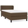 vidaXL Giroletto a Molle con Materasso Marrone Scuro 90x200 cm Tessuto