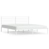 vidaXL Giroletto con Testiera Metallo Bianco 183x213 cm