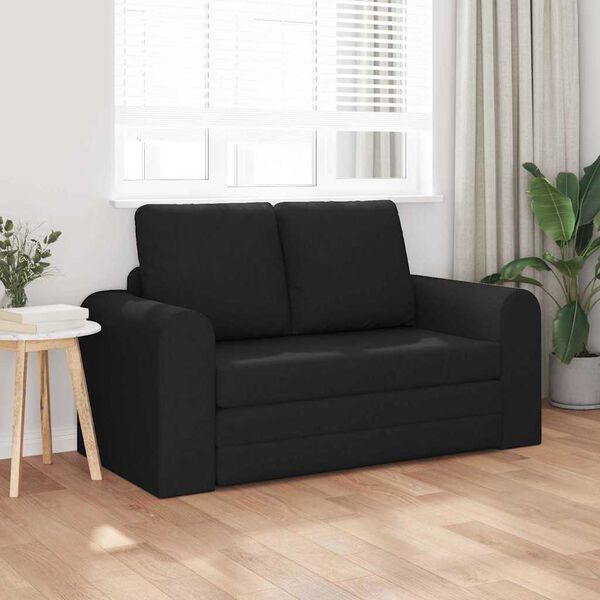 vidaXL Divano letto 60cm Nero Tessuto