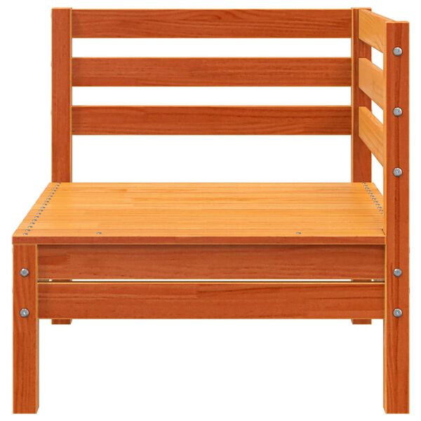 vidaXL Divano Angolare da Giardino Marrone Cera in Legno Massello Pino