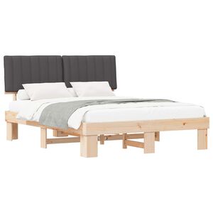 vidaXL Letto con Testiera Rivestita Grigio scuro 160 x 200 cm