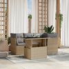 vidaXL Set Divano da Giardino 5 pz con Cuscini Beige in Polyrattan