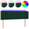 vidaXL Testiera a LED Verde Scuro 147x16x78/88 cm in Velluto