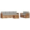 vidaXL Set divani con cuscino 7 pcs Grigio Naturale e Chiaro