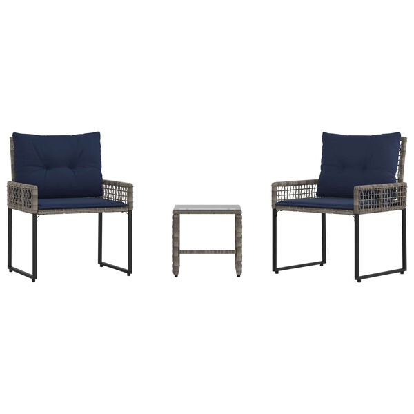 vidaXL Set di Mobili da Esterno con cuscino acciaio