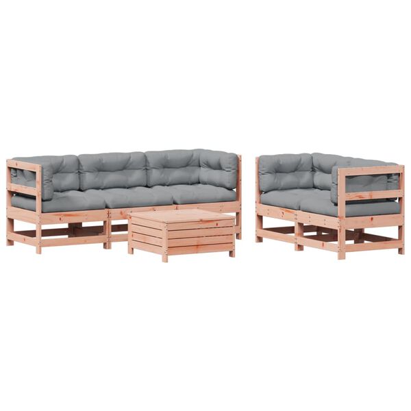 vidaXL Set Divani Giardino 6 pz con Cuscini Legno Massello di Douglas