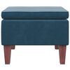 vidaXL Poggiapiedi con Gambe in Legno Blu in Velluto