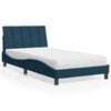 vidaXL Letto con Materasso Hanko Blu 100x200 cm in Velluto