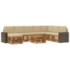 vidaXL Set di divani da esterno con cuscino 9 pcs Naturale e Beige